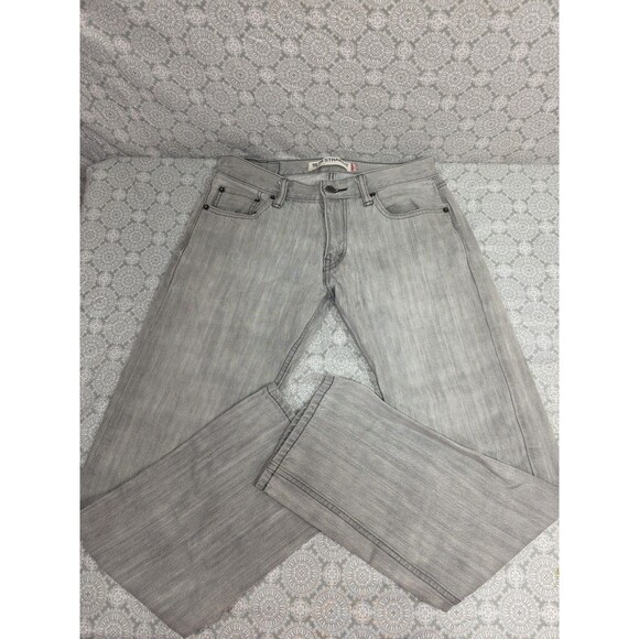Levis Mens 30x30 Slim Straight Gray Jeans Denim Pants 514 Red Tab Distressed Tag - Picture 1 of 12